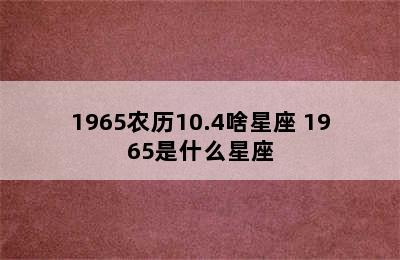 1965农历10.4啥星座 1965是什么星座